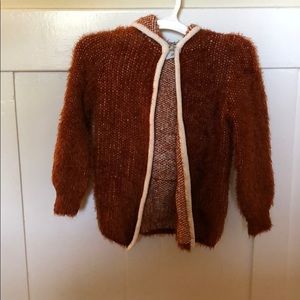 Brown fuzzy deer hooded sweater
